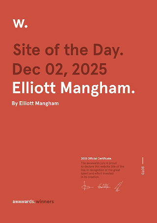 Site Of The Day: Elliott Mangham