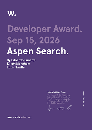 Developer Award: Aspen Search